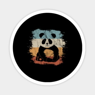 Funky Cute 80s Retro Panda Bear Silhouette Magnet